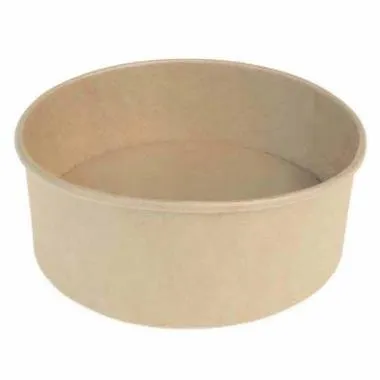 Salladsskål Catersource rund 1000 ml Ø150 mm x 78 mm brun kraft med PE-beläggning